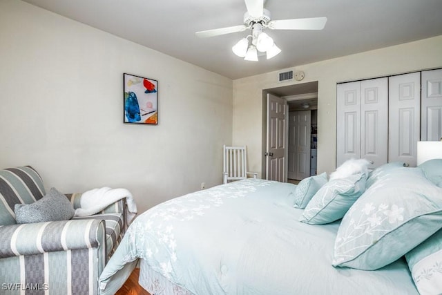 168 Pebble Shores Dr Unit 102, Naples, FL 34110 - bedroom with a closet and a ceiling fan