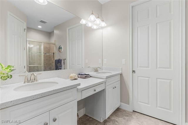 10406 Santiva Way, Fort Myers, FL 33908 - bathroom featuring double vanity and a stall shower