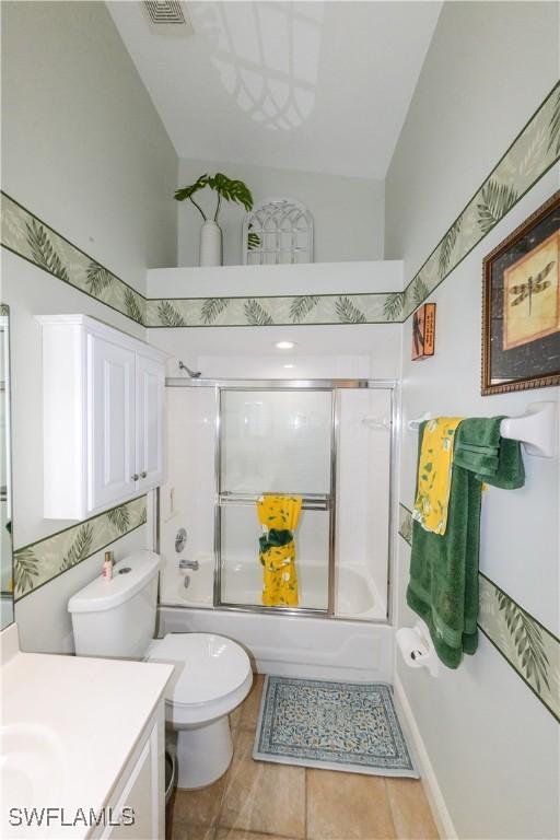 314 Melrose Pl Unit 33, Naples, FL 34104 - full bath featuring vanity, enclosed tub / shower combo, and tile patterned floors