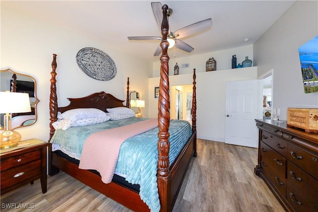 314 Melrose Pl Unit 33, Naples, FL 34104 - bedroom with light wood-style flooring and a ceiling fan
