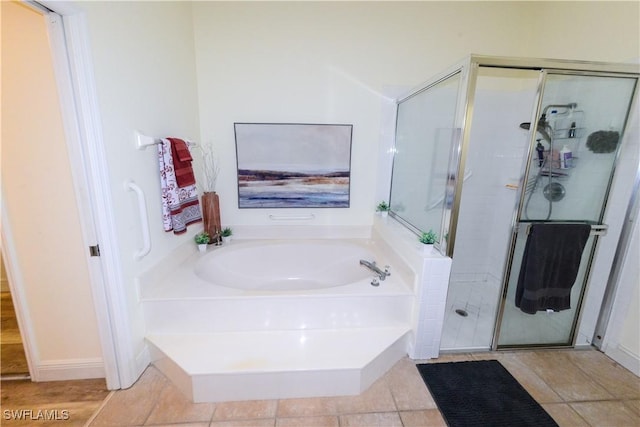 314 Melrose Pl Unit 33, Naples, FL 34104 - full bath featuring a garden tub, a stall shower, and tile patterned flooring
