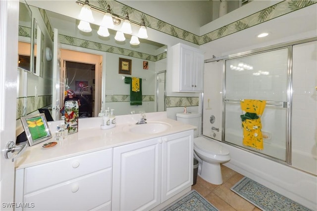 314 Melrose Pl Unit 33, Naples, FL 34104 - bathroom featuring vanity, shower / bath combination with glass door, and tile patterned flooring