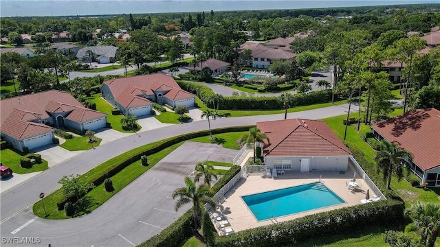 314 Melrose Pl Unit 33, Naples, FL 34104 - aerial perspective of suburban area with a pool area