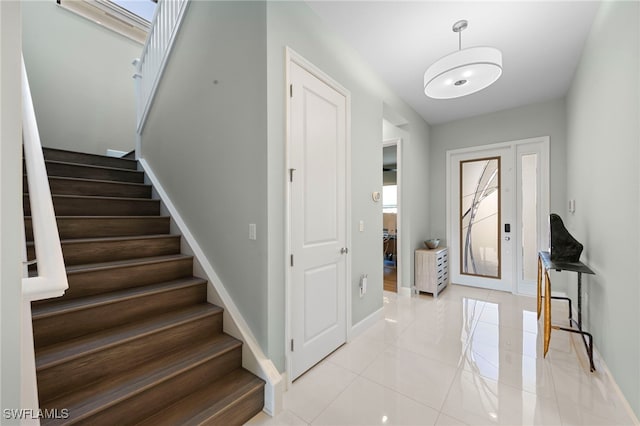 20368 Estero Crossing Blvd, Estero, FL 33928 - foyer entrance with stairs and light tile patterned flooring