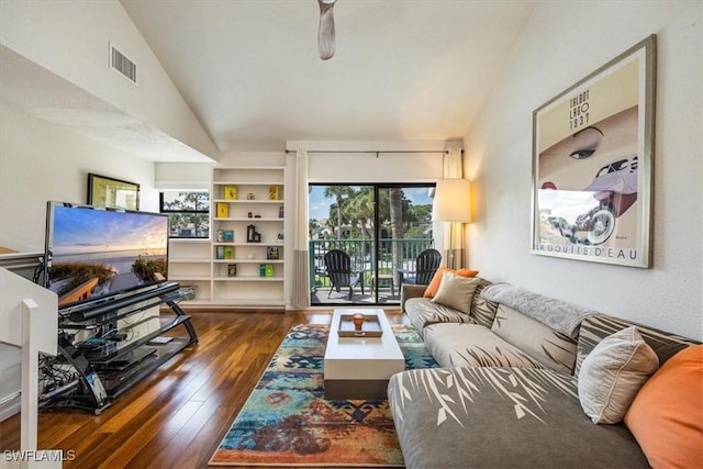 60 Emerald Woods Dr Unit B11, Naples, FL 34108 - living area with wood-type flooring, healthy amount of natural light, and lofted ceiling