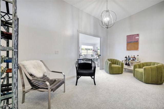 3128 Andorra Ct, Naples, FL 34109 - sitting room with a chandelier and carpet