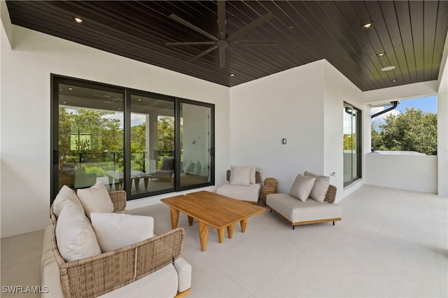 850 10th St N, Naples, FL 34102 - view of patio / terrace with a ceiling fan and an outdoor hangout area