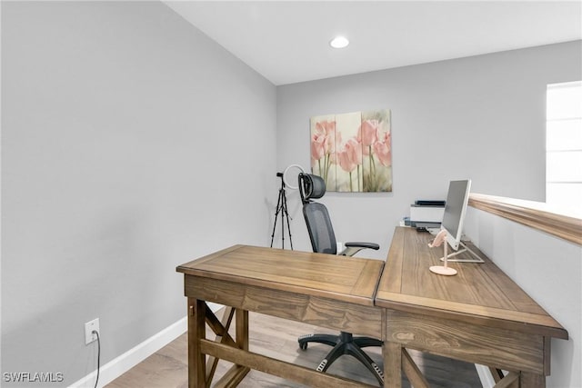 8094 Silver Birch Way, Lehigh Acres, FL 33971 - office space featuring light wood-type flooring and recessed lighting