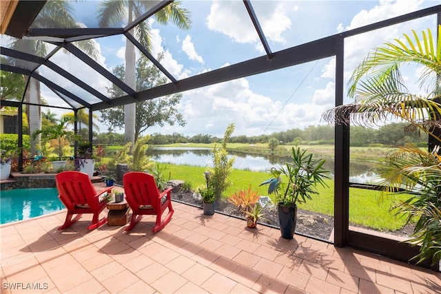 3681 Mossy Oak Dr, Fort Myers, FL 33905 - sunroom / solarium featuring a water view