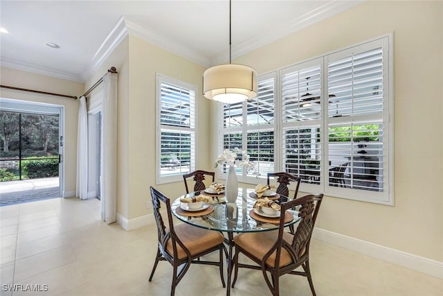6632 Glen Arbor Way, Naples, FL 34119 - dining room with ornamental molding and baseboards