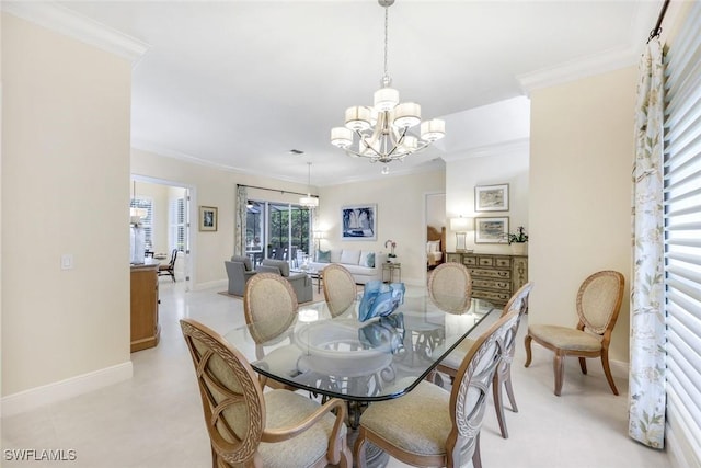 6632 Glen Arbor Way, Naples, FL 34119 - dining room featuring a chandelier and ornamental molding