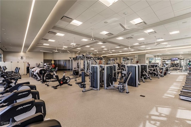 6632 Glen Arbor Way, Naples, FL 34119 - gym featuring a drop ceiling