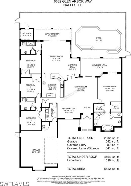 6632 Glen Arbor Way, Naples, FL 34119 - view of property floor plan