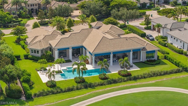 4297 Deephaven Ln, Naples, FL 34119 - aerial perspective of suburban area with a pool