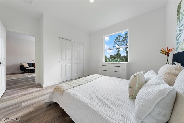 2429/2431 Lola Ave S, Lehigh Acres, FL 33973 - bedroom featuring wood finished floors and a closet