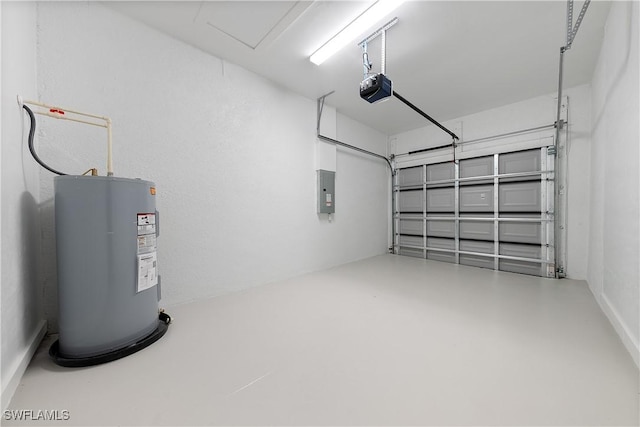 2429/2431 Lola Ave S, Lehigh Acres, FL 33973 - garage featuring water heater, a garage door opener, and electric panel
