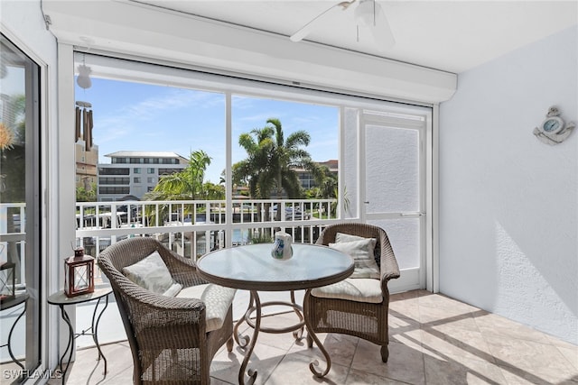 919 Huron Ct Unit B203, Marco Island, FL 34145 - sunroom with a ceiling fan