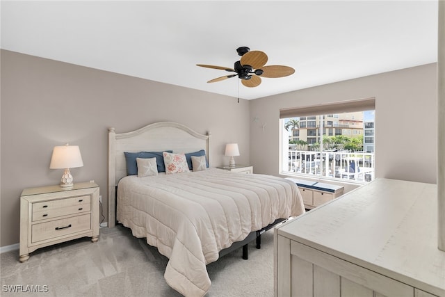 919 Huron Ct Unit B203, Marco Island, FL 34145 - bedroom with light carpet and ceiling fan