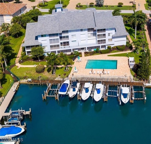 919 Huron Ct Unit B203, Marco Island, FL 34145 - aerial view of property's location featuring a large body of water and a marina