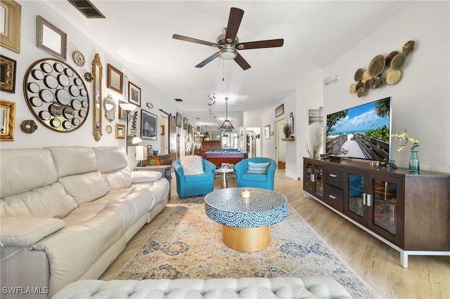 15050 Lakeside View Dr Unit 1001, Fort Myers, FL 33919 - living room with ceiling fan and light wood finished floors