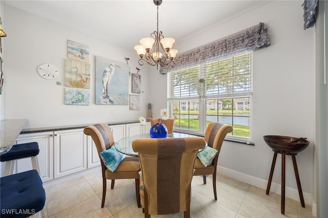 15050 Lakeside View Dr Unit 1001, Fort Myers, FL 33919 - dining room with a chandelier and light tile patterned floors