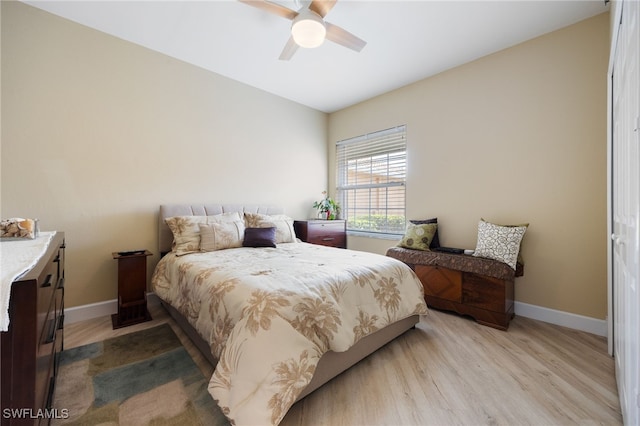 15050 Lakeside View Dr Unit 1001, Fort Myers, FL 33919 - bedroom with light wood-type flooring and a ceiling fan