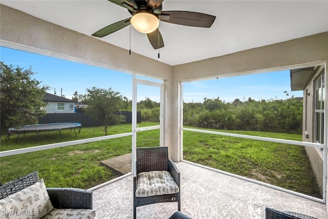 2806 22nd St W, Lehigh Acres, FL 33971 - sunroom / solarium featuring ceiling fan