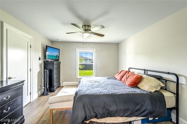 2806 22nd St W, Lehigh Acres, FL 33971 - bedroom featuring light wood-style floors and ceiling fan