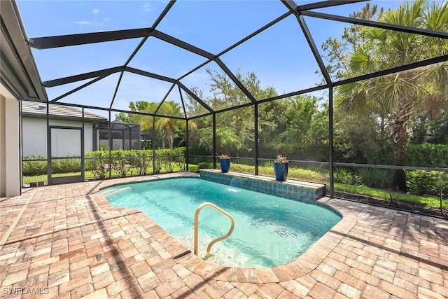 7690 Jacaranda Ln, Naples, FL 34114 - outdoor pool featuring a patio area and a lanai