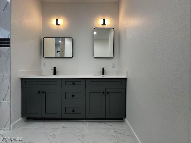 394 Palora Ave, Lehigh Acres, FL 33974 - bathroom with marble finish floors and double vanity