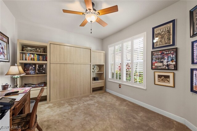 28649 San Lucas Ln Unit 102, Bonita Springs, FL 34135 - carpeted office space featuring a ceiling fan and baseboards