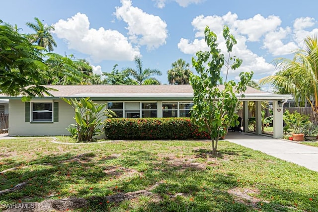 1413 Davis Dr, Fort Myers, FL 33919 - view of front of property with driveway and an attached carport