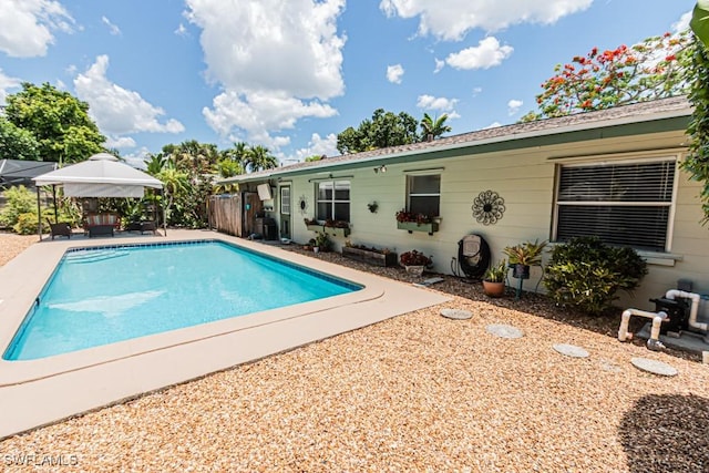 1413 Davis Dr, Fort Myers, FL 33919 - outdoor pool with a patio area and a gazebo