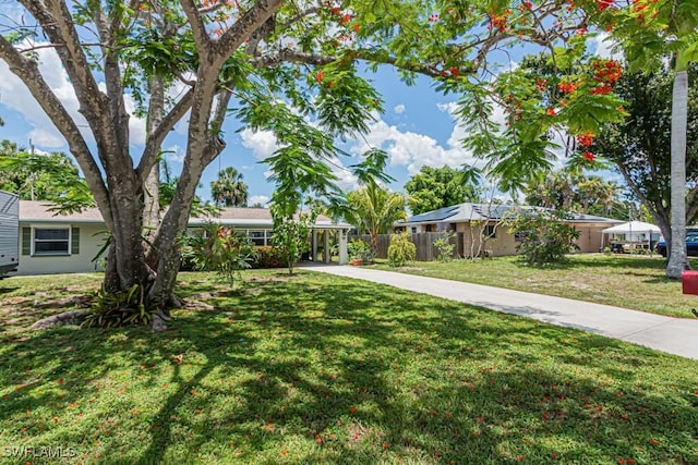 1413 Davis Dr, Fort Myers, FL 33919 - view of yard featuring concrete driveway and an attached carport