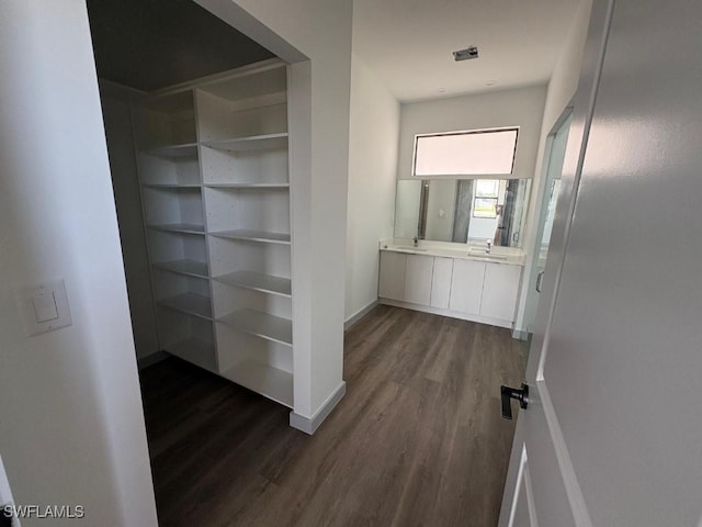 1024 Halby Ave S, Lehigh Acres, FL 33974 - hallway with dark wood-style floors
