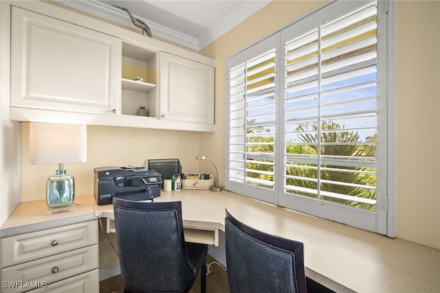 415 Augusta Blvd Unit 310, Naples, FL 34113 - office featuring built in desk and ornamental molding