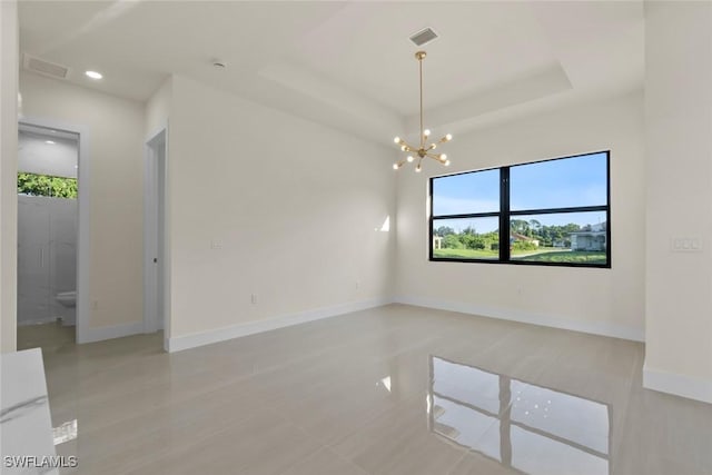 3115 41st St SW, Lehigh Acres, FL 33976 - spare room with healthy amount of natural light, a chandelier, and recessed lighting