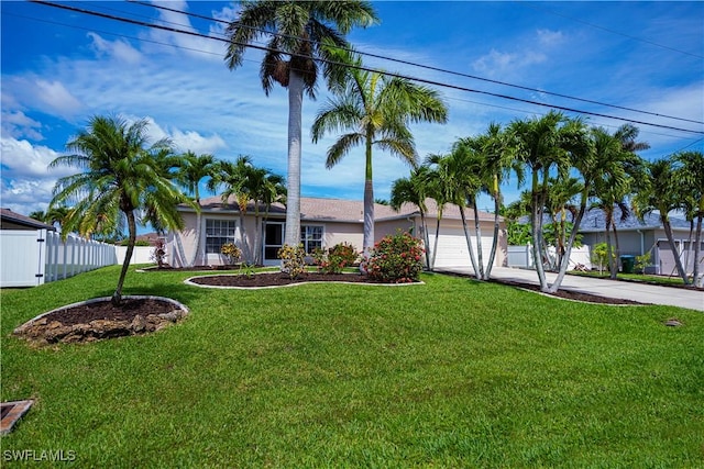 806 SW 4th Ave, Cape Coral, FL 33991 - ranch-style house with driveway, an attached garage, and stucco siding