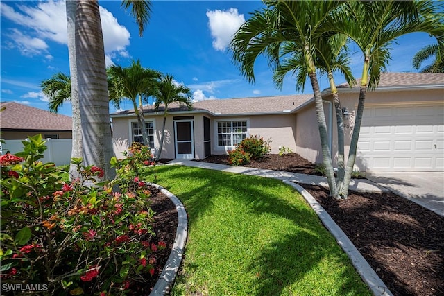 806 SW 4th Ave, Cape Coral, FL 33991 - ranch-style house with stucco siding, an attached garage, and concrete driveway