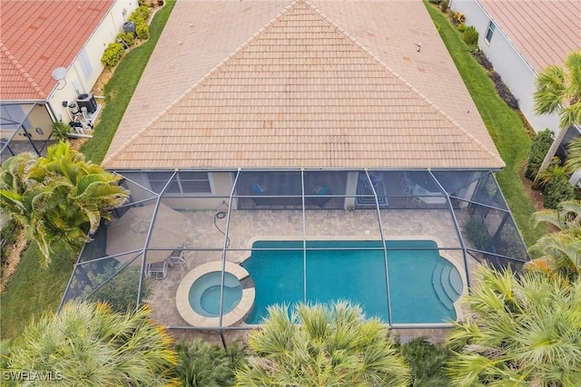 3260 Magnolia Landing Ln, North Fort Myers, FL 33917 - view from above of property featuring a pool