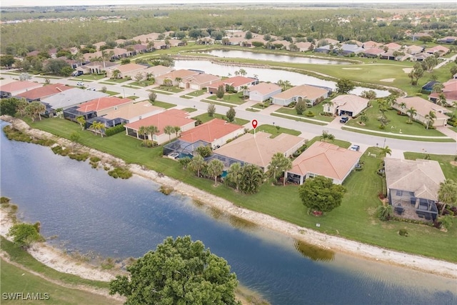 3260 Magnolia Landing Ln, North Fort Myers, FL 33917 - aerial overview of property's location with a large body of water and nearby suburban area