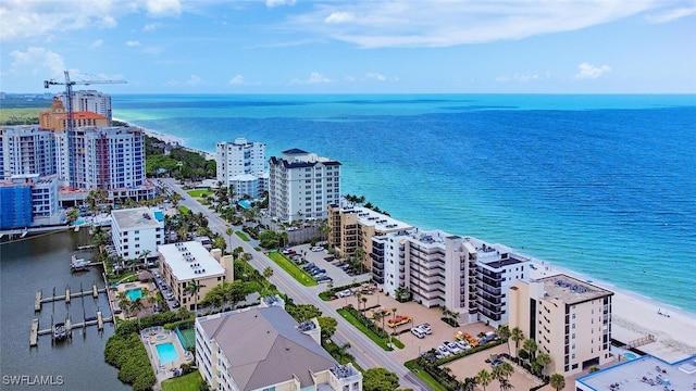 9375 Gulf Shore Dr Unit 402, Naples, FL 34108 - drone / aerial view of a large body of water and apartment complex / building