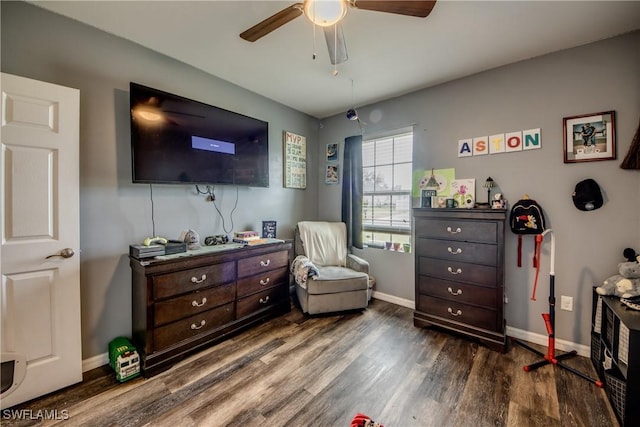 1817 SW 3rd Ave, Cape Coral, FL 33991 - bedroom with wood finished floors and ceiling fan