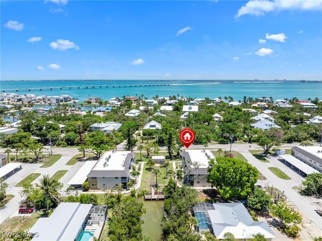 601 Periwinkle Way Unit D1, Sanibel, FL 33957 - aerial perspective of suburban area with a nearby body of water