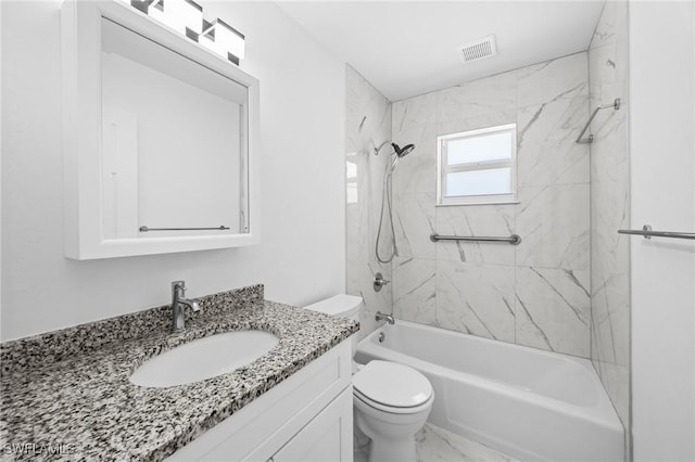 601 Periwinkle Way Unit D1, Sanibel, FL 33957 - bathroom with vanity, shower / tub combination, and marble finish floors
