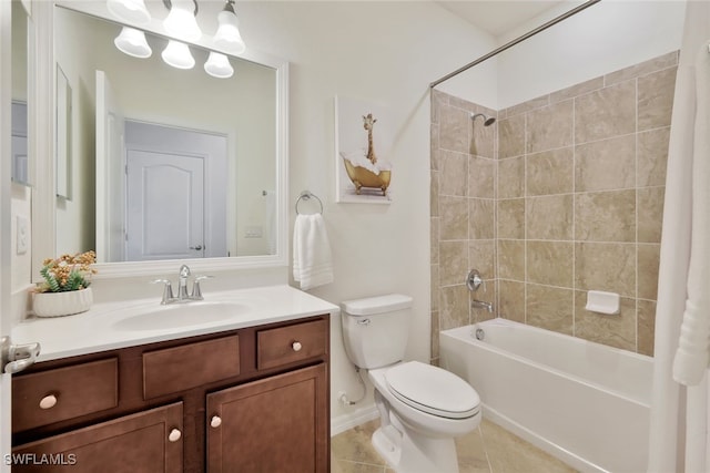 9207 Shadow Oak Ln, Naples, FL 34120 - full bath featuring shower / tub combo with curtain, vanity, and tile patterned floors