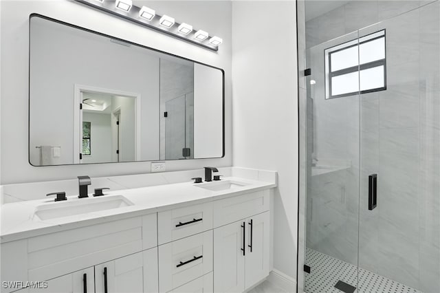 1002 E 17th St, Lehigh Acres, FL 33972 - full bath featuring double vanity and a shower stall