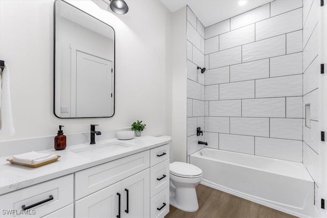 3548 Mondovi Ct, Punta Gorda, FL 33950 - full bath with vanity, wood finished floors, and shower / bath combination
