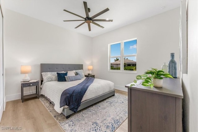 3548 Mondovi Ct, Punta Gorda, FL 33950 - bedroom featuring wood finished floors and ceiling fan