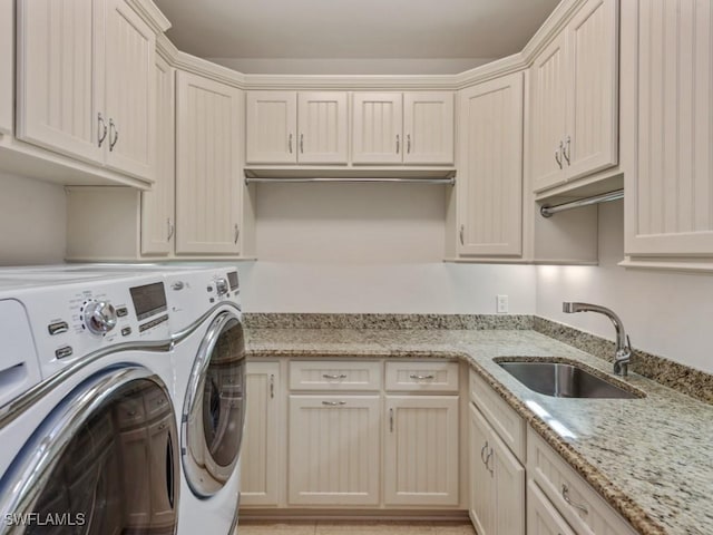 504 Tigertail Ct, Marco Island, FL 34145 - washroom with washer and clothes dryer and cabinet space